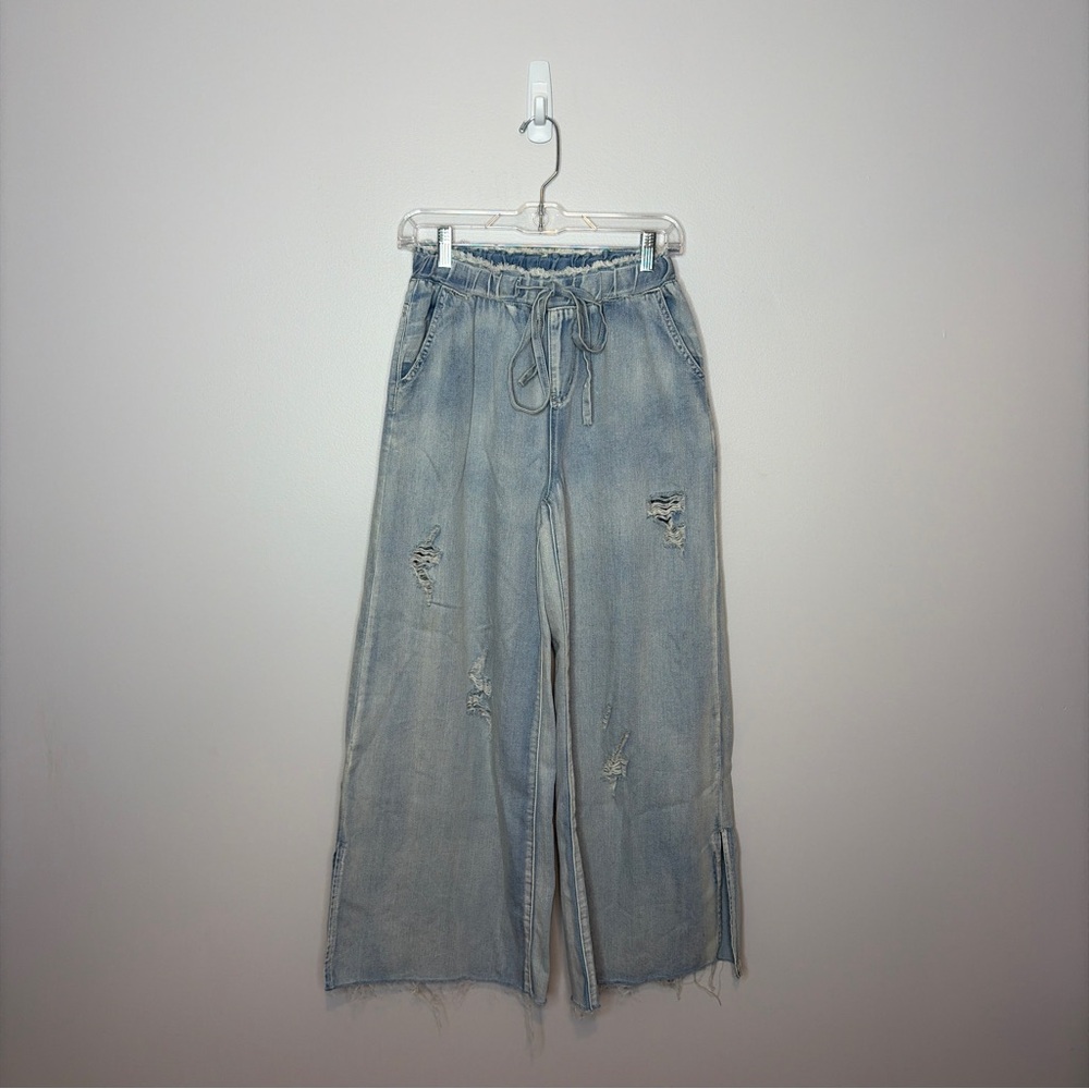 POL Wide Leg Distressed Denim Jeans Size Small - Picture 3 of 6
